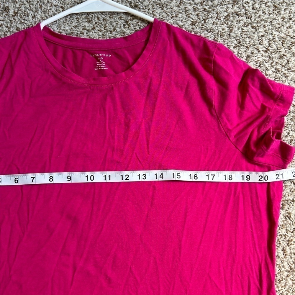 Lands’ End Pink Short Sleeve T-Shirt Casual Summer XL Barbie Barbiecore - Picture 5 of 5